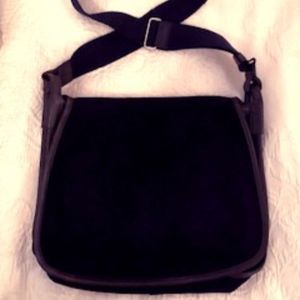 Barneys New York Suede Messenger Bag
